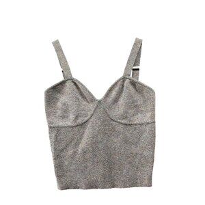 Line And Dot Wool Blend Knit Camisole Sweater Top Womens XS Gray Sweetheart